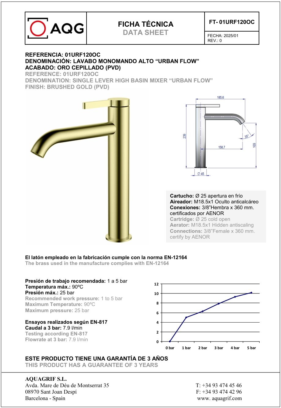 Купить aqg urban flow, высокий однорычажный смеситель для раковины без донного клапана, цвет матовое золото (pvd) оптом Купить aqg urban flow, высокий однорычажный смеситель для раковины без донного клапана, цвет матовое золото (pvd) оптом