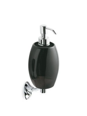 Купить stil haus zefiro, настенный керамический дозатор, цвет хром - черная керамика оптом