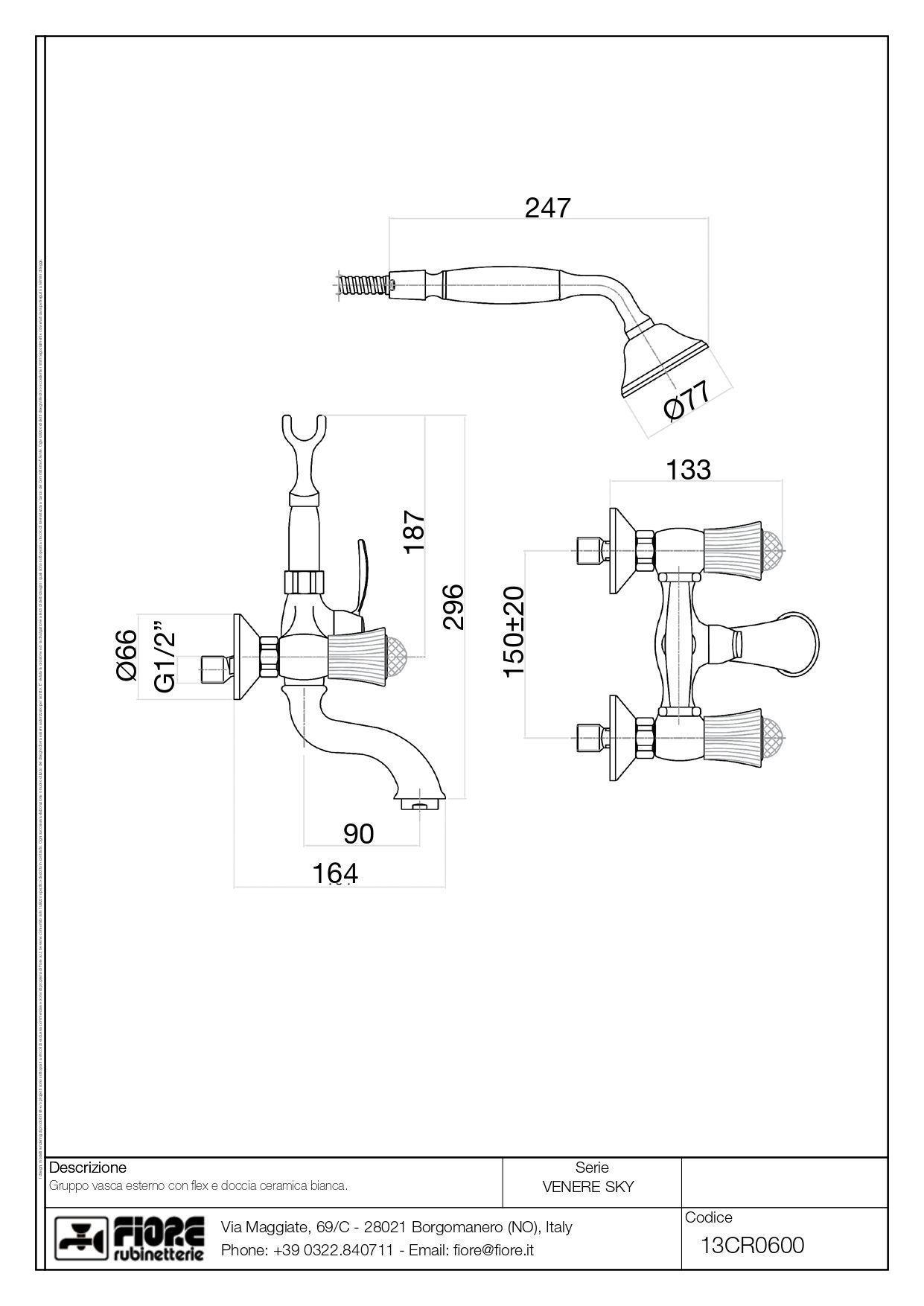 Купить смесители fiore venere sky, двухвентильный смеситель для ванны с набором для душа, цвет золото - swarovski оптом