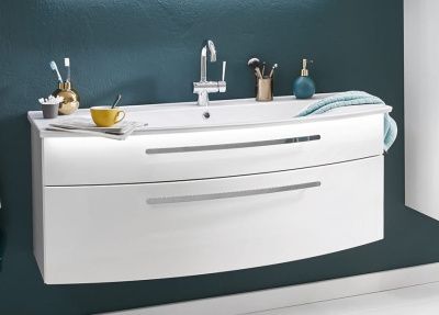 Купить puris speed 80 см: тумба (2 ящика) и белая раковина из мин литья, цвет мебели белый глянцевый