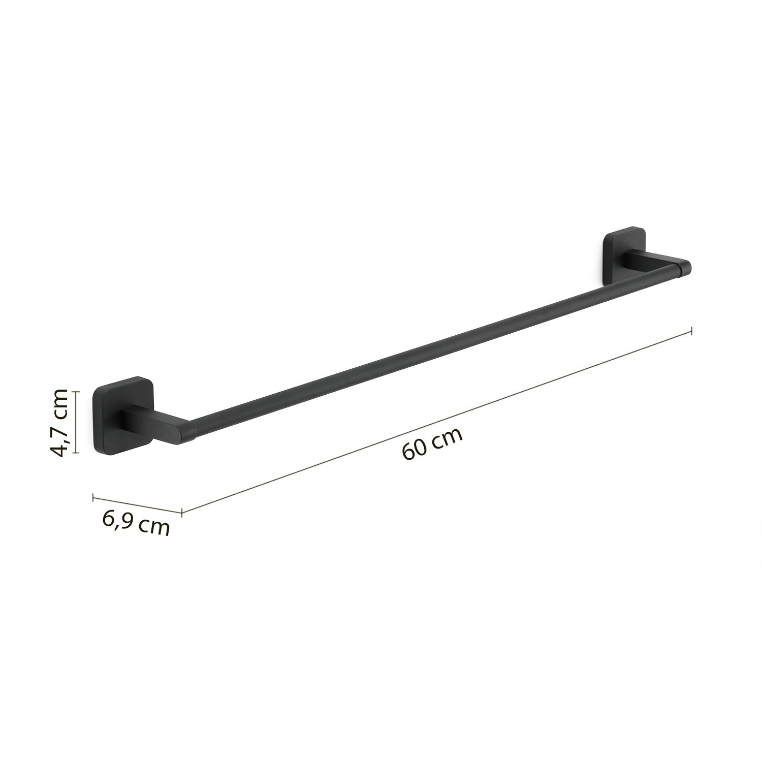 Купить gedy tonga, полотенцедержатель, длина 60 см, цвет черный матовый оптом