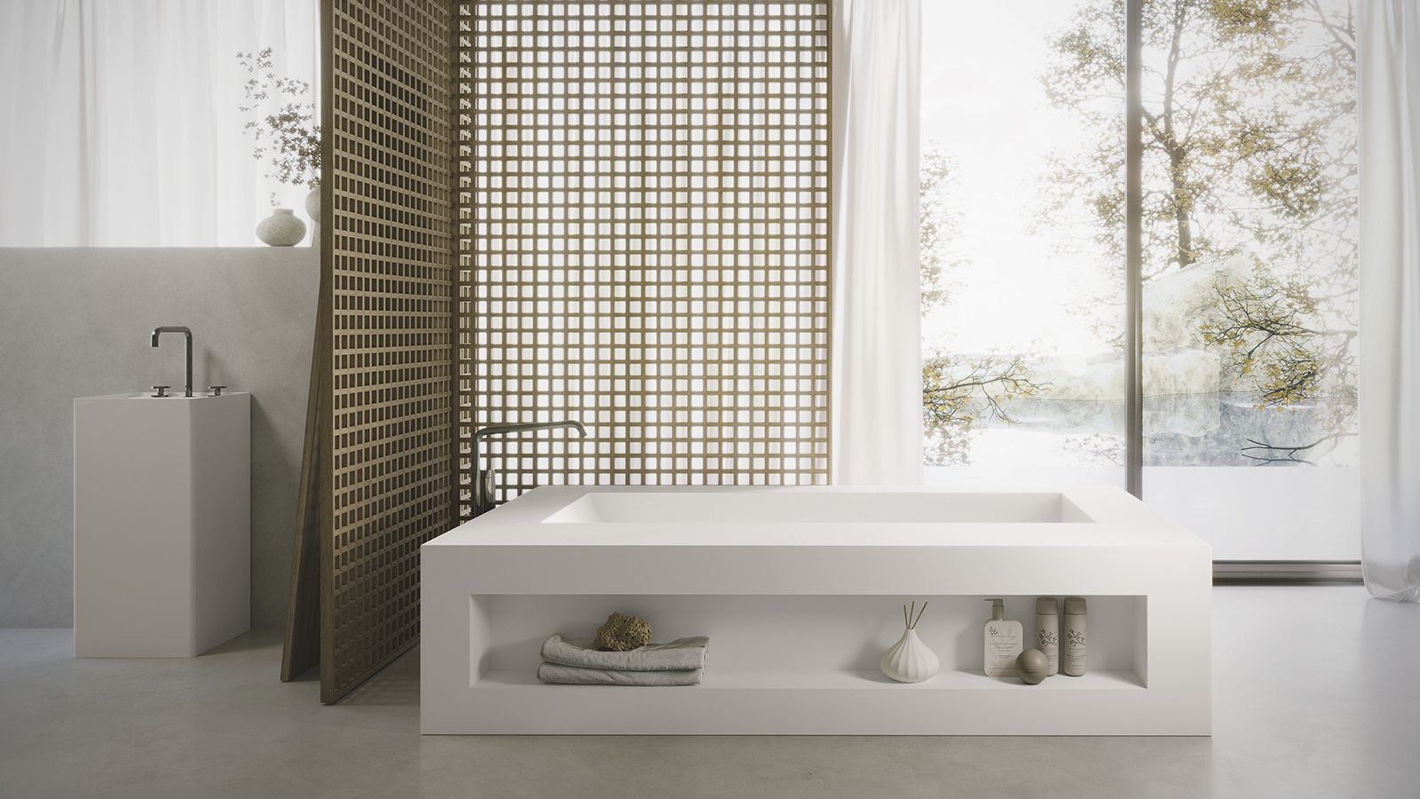 Купить zenon ember, напольная раковина квадратной формы с отверстием под смеситель, 40х40хh85 см, цвет белый матовый оптом Купить zenon ember, напольная раковина квадратной формы с отверстием под смеситель, 40х40хh85 см, цвет белый матовый оптом