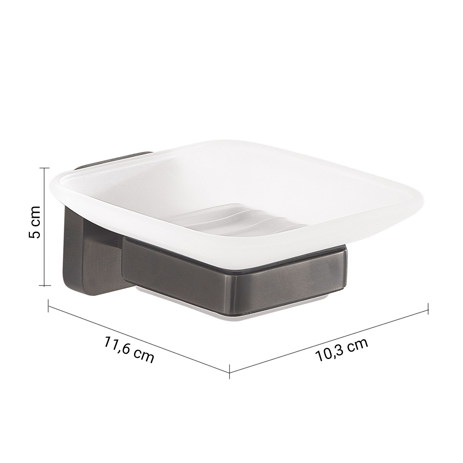 Купить gedy tonga, настенная стеклянная мыльница, цвет оружейная сталь оптом