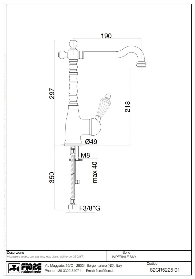 Купить смесители fiore imperiale sky, однорычажный смеситель для раковины (излив 19 см), без донного клапана, цвет хром - swarovski оптом