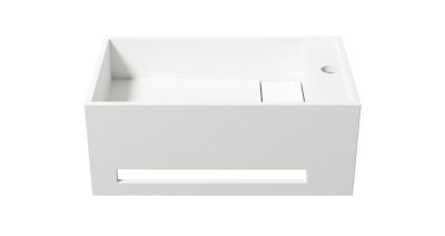 Купить zenon luna, подвесная раковина прямоугольной формы, с вырезом под полотенце, 50х30хh20 см, цвет белый матовый оптом Купить zenon luna, подвесная раковина прямоугольной формы, с вырезом под полотенце, 50х30хh20 см, цвет белый матовый оптом