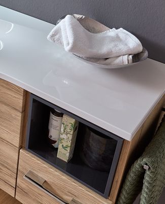 11521_18 MARLIN BAD 3160_150cm_Eiche Struktur Nachbildung_Anthrazit Seidenglanz_sr1