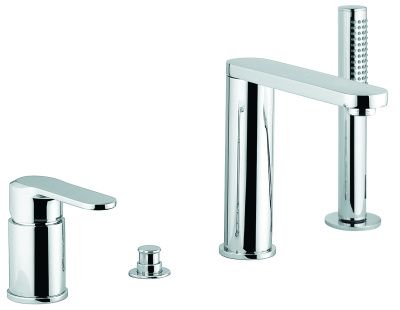 Купить смесители Emmevi Nefer, комплект однорычажного смесителя на борт ванны на 4 отверстия, цвет хром оптом Купить смесители Emmevi Nefer, комплект однорычажного смесителя на борт ванны на 4 отверстия, цвет хром оптом