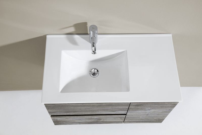 Купить ibx yasmin 100 см левый: тумба (3 ящика) и белая керамическая раковина, цвет мебели отелло оптом