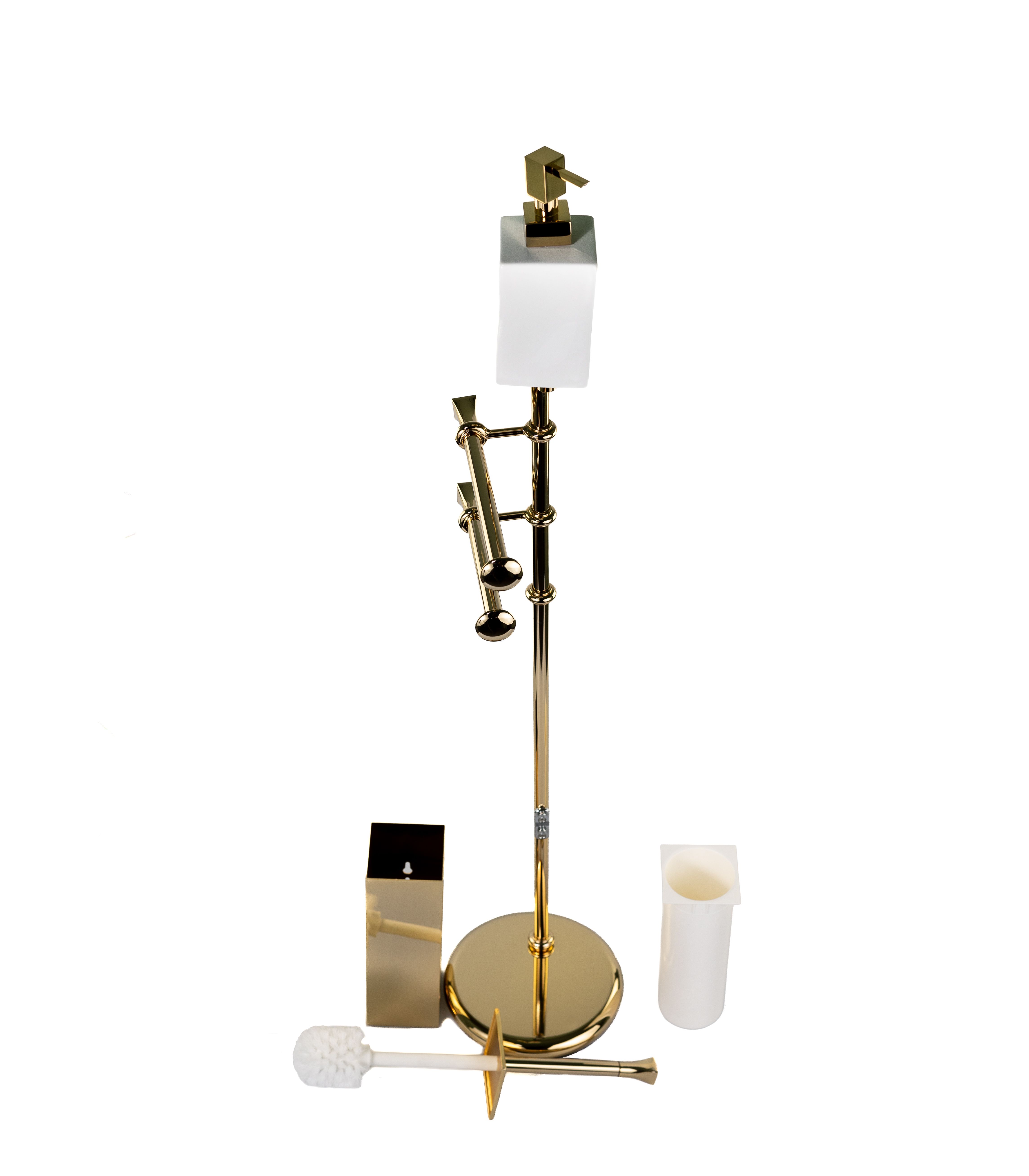 Купить stil haus prisma, стойка: дозатор + полотенцедерж.+ бумагодер. + ёрш метал., цвет золото - белая кер оптом Купить stil haus prisma, стойка: дозатор + полотенцедерж.+ бумагодер. + ёрш метал., цвет золото - белая кер оптом