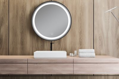 Купить xpertials klara redondo, зеркало ø80 см, 2 датчика: led подсветка с регулировкой яркости и антизапотевание, профиль черный матовый оптом