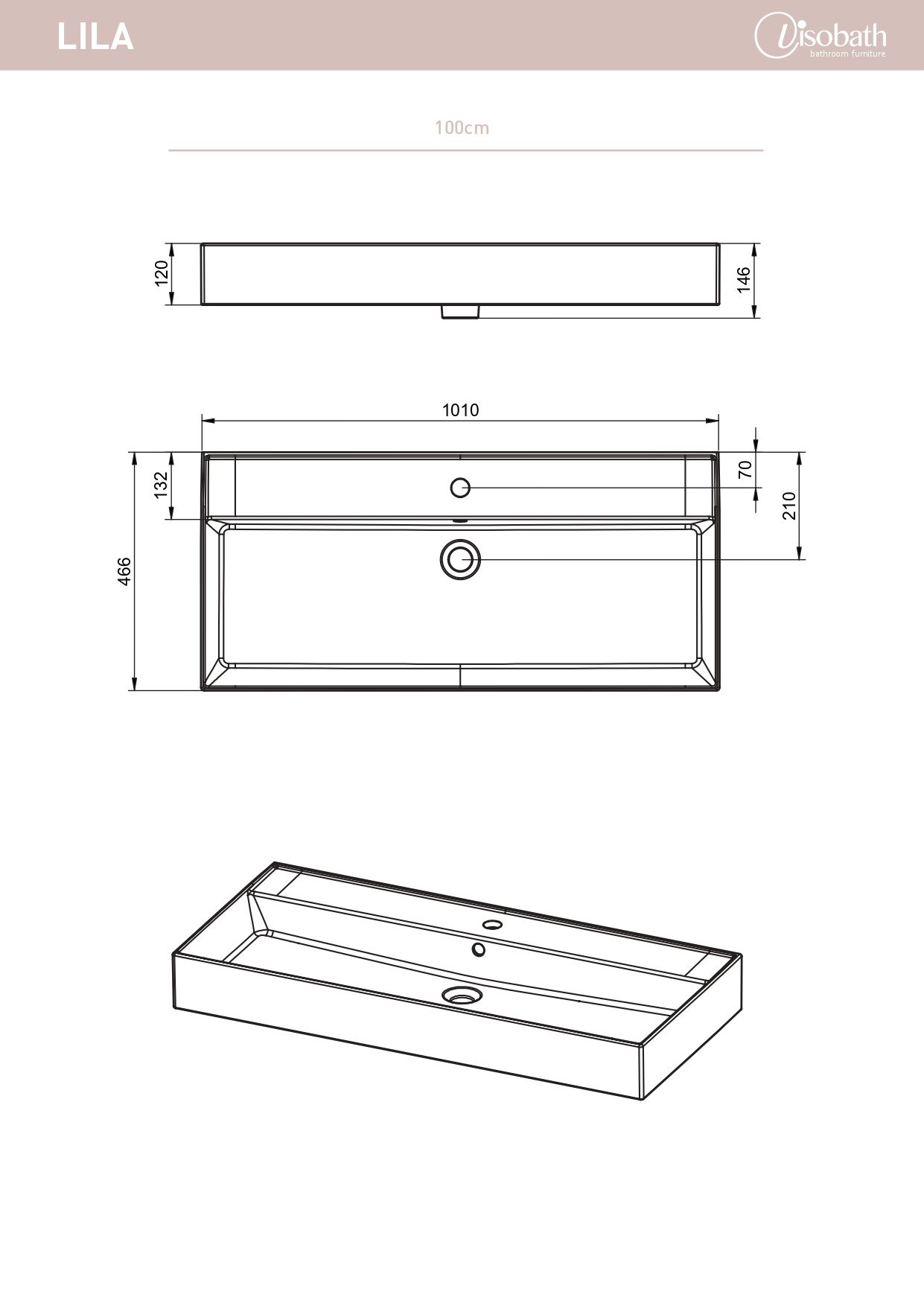 Купить visobath, керамическая раковина lila 100 см, цвет белый глянцевый оптом