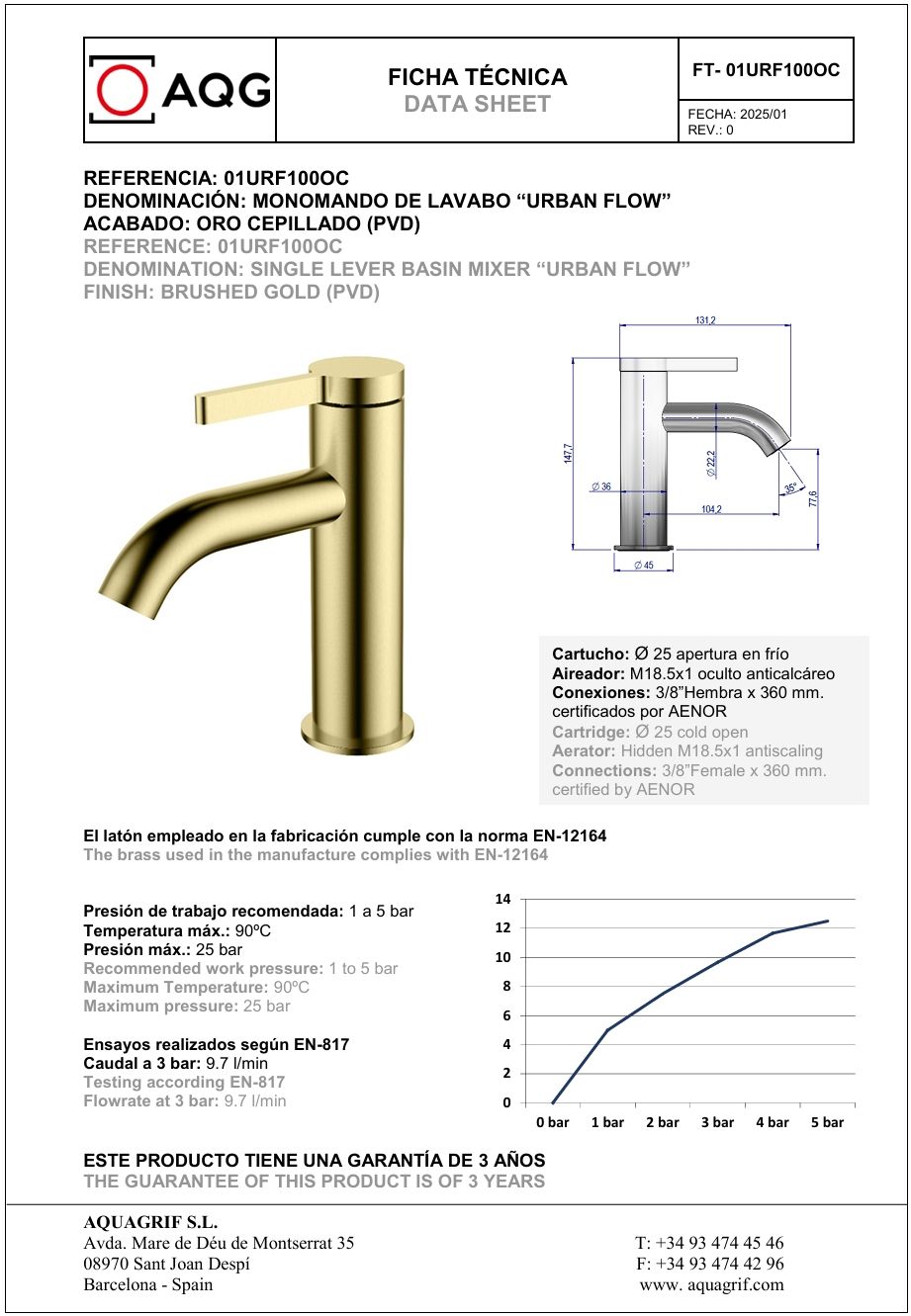 Купить aqg urban flow, однорычажный смеситель для раковины без донного клапана, цвет матовое золото (pvd) оптом Купить aqg urban flow, однорычажный смеситель для раковины без донного клапана, цвет матовое золото (pvd) оптом