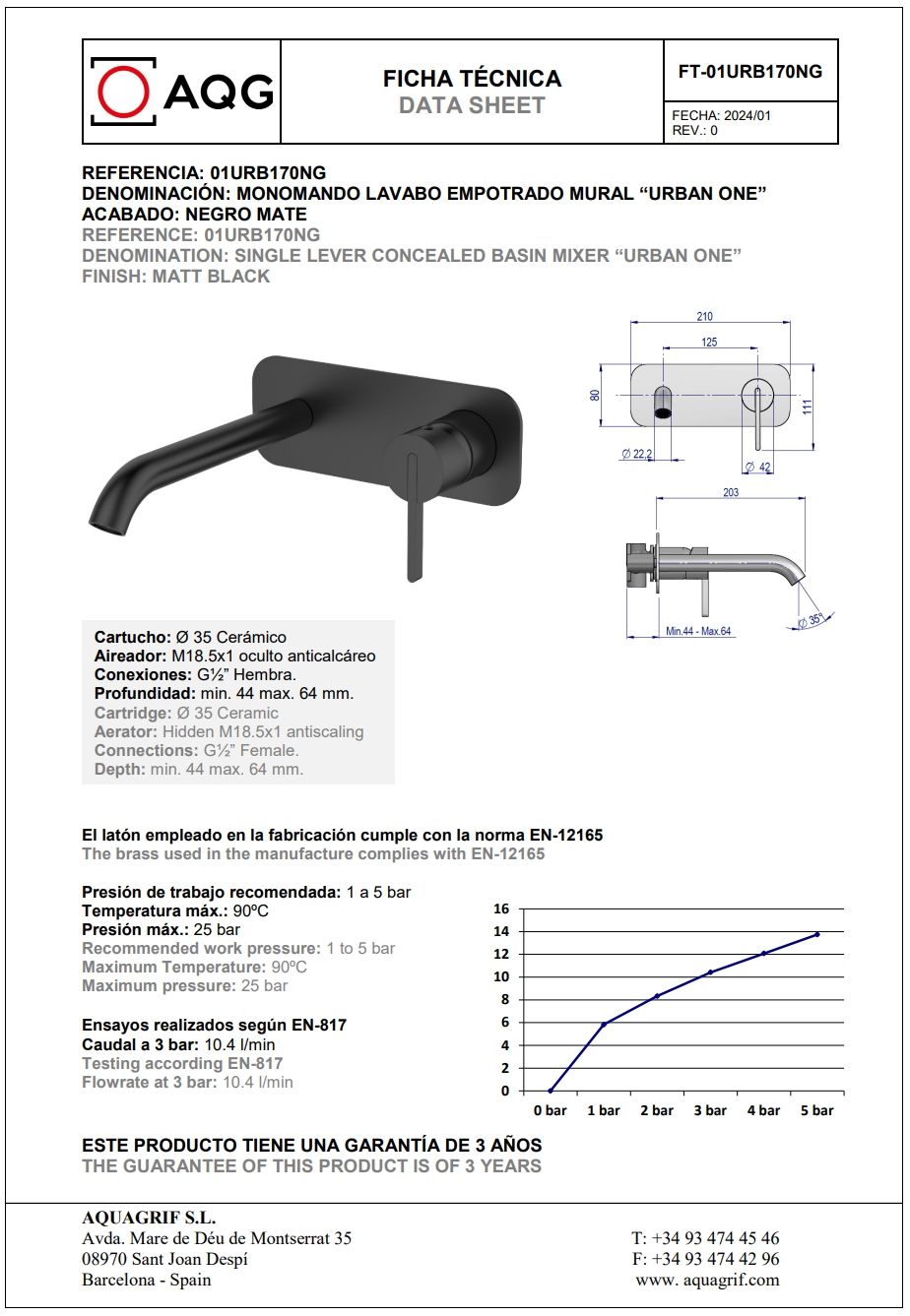 Купить aqg urban one, встраиваемый в стену однорычажный смеситель для раковины, цвет черный матовый оптом Купить aqg urban one, встраиваемый в стену однорычажный смеситель для раковины, цвет черный матовый оптом
