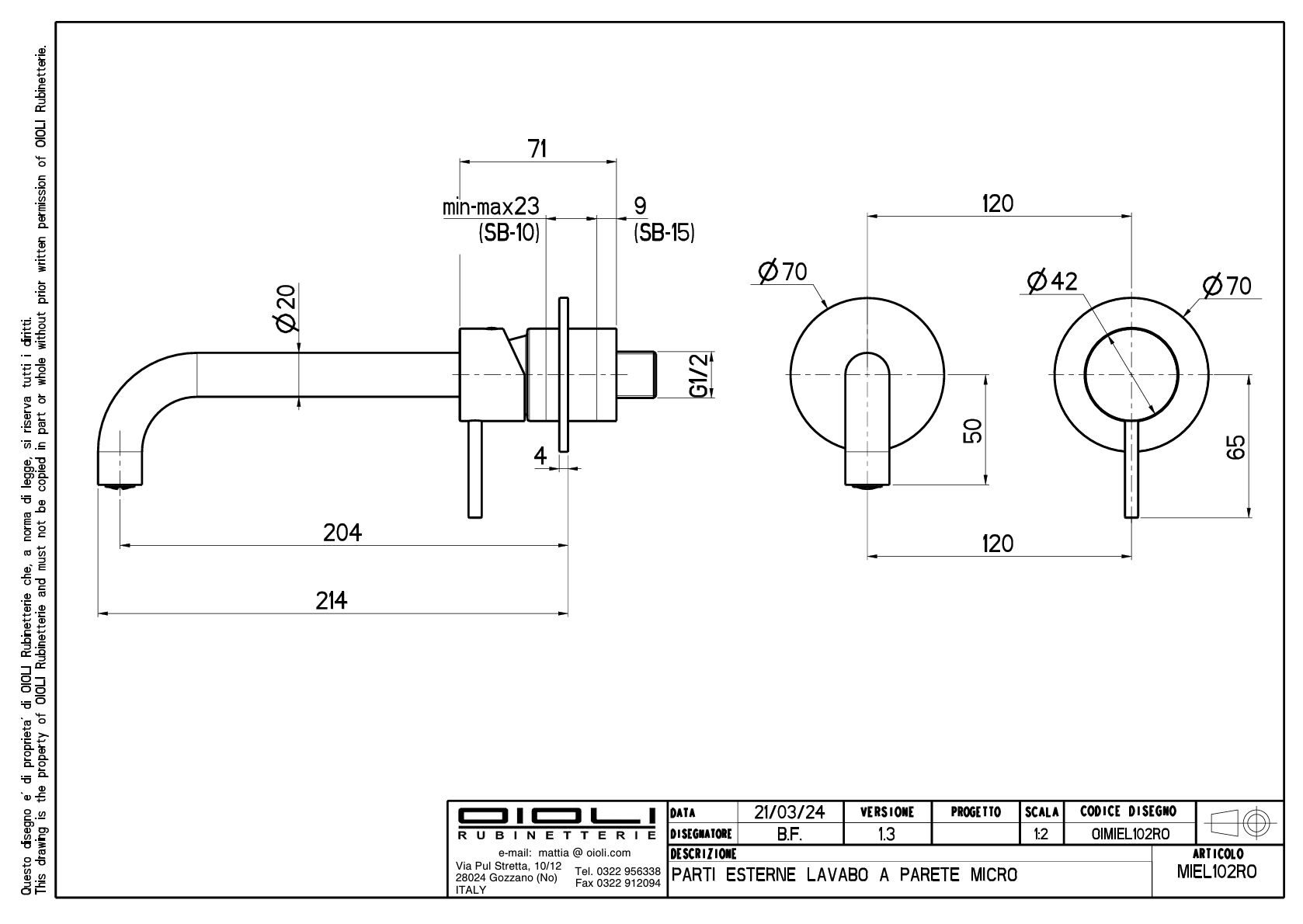 Купить смесители Oioli Micro, встраиваемый в стену однорыч. смеситель для раковины (излив 20 см), без вн/ч OIPILA35000E, цвет оружейная сталь оптом