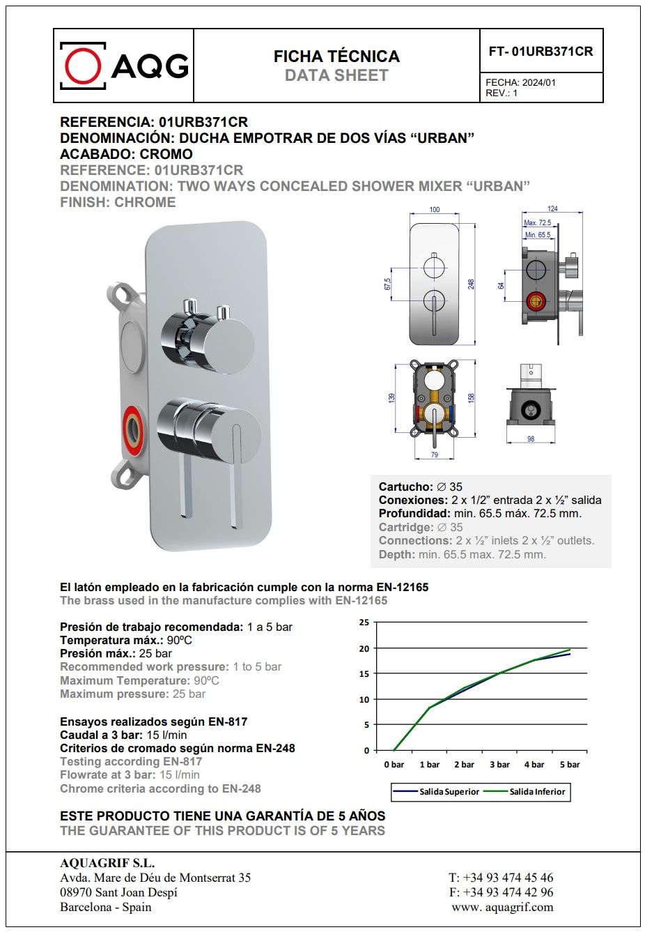 Купить aqg urban, встраиваемый смеситель для душа на 2 выхода, с дивертером, цвет хром оптом Купить aqg urban, встраиваемый смеситель для душа на 2 выхода, с дивертером, цвет хром оптом