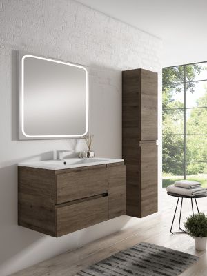 Xpertials Emin, зеркало 120х80 см, 2 датчика: LED подсветка с регулировкой яркости и антизапотевание, профиль черный матовый