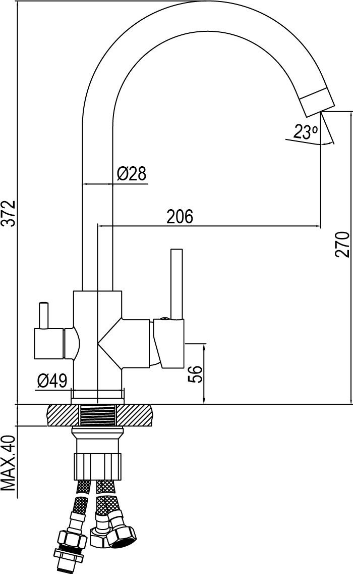 Купить aqg duo, смеситель для кухни с фильтром,излив закругленный цвет черный матовый оптом Купить aqg duo, смеситель для кухни с фильтром,излив закругленный цвет черный матовый оптом