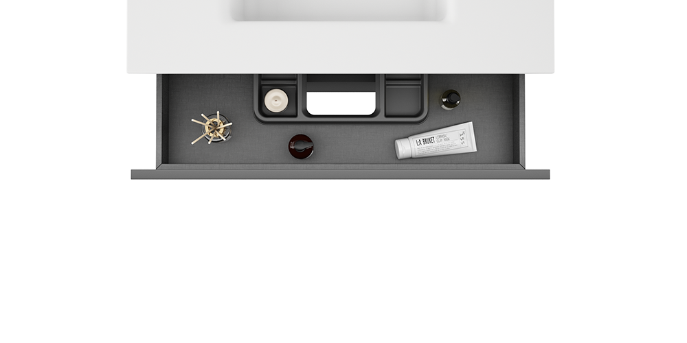 Купить visobath aqua, тумба 80 см, 2 ящика c хромированными ручками, цвет пепельный матовый лак (ceniza) оптом