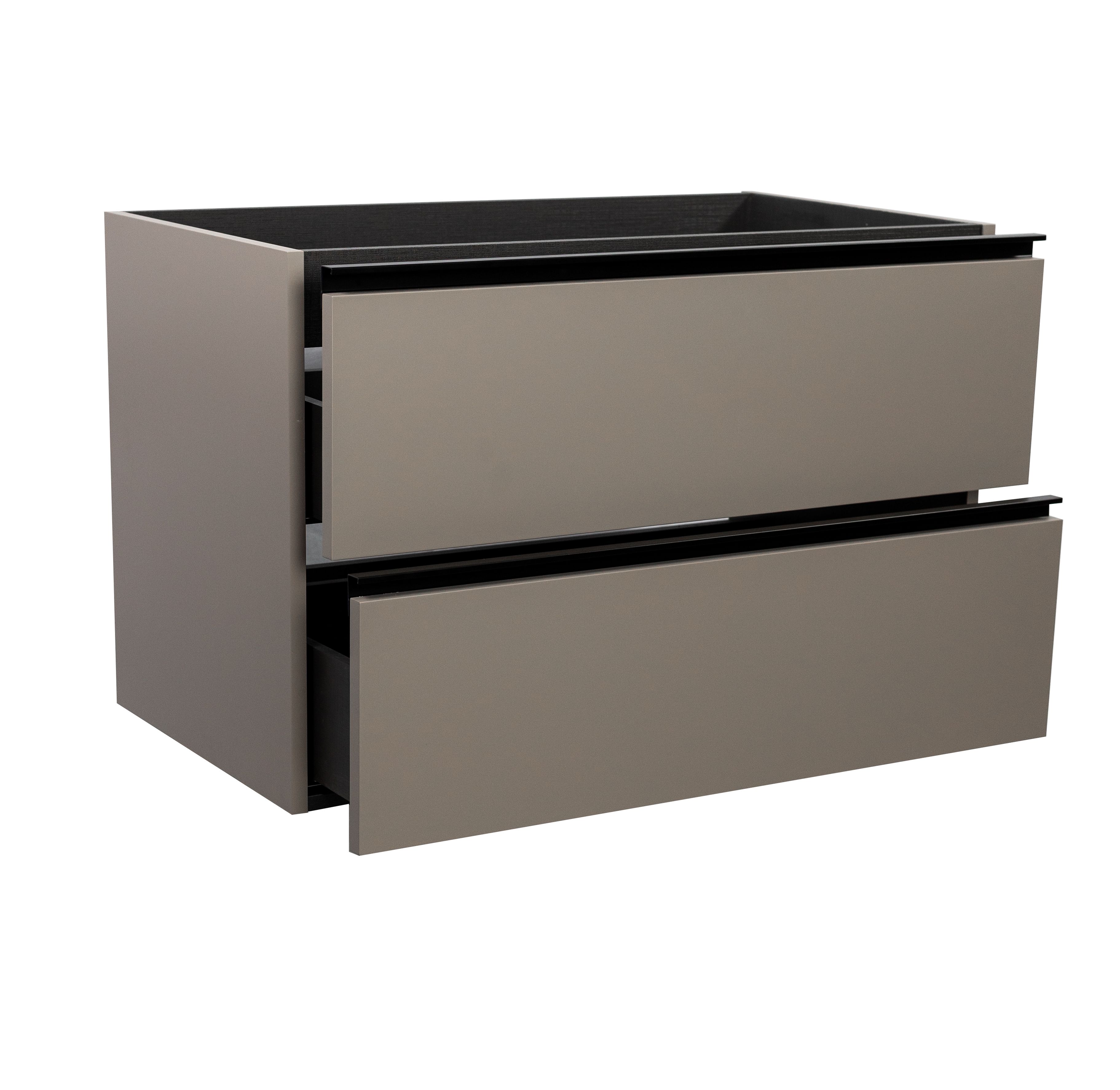Купить visobath granada, тумба 120 см, 2 ящика c черными ручками, цвет кварцевый матовый лак (quarzo) оптом