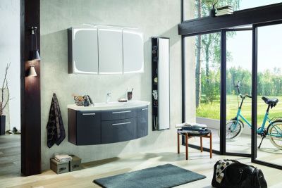 Купить puris classic line 120 см: зеркальный шкаф с верхней и нижней led подсветкой, тумба и белая раковина из мин литья c led подсветкой, цвет мебели дуб ча Купить puris classic line 120 см: зеркальный шкаф с верхней и нижней led подсветкой, тумба и белая раковина из мин литья c led подсветкой, цвет мебели дуб ча