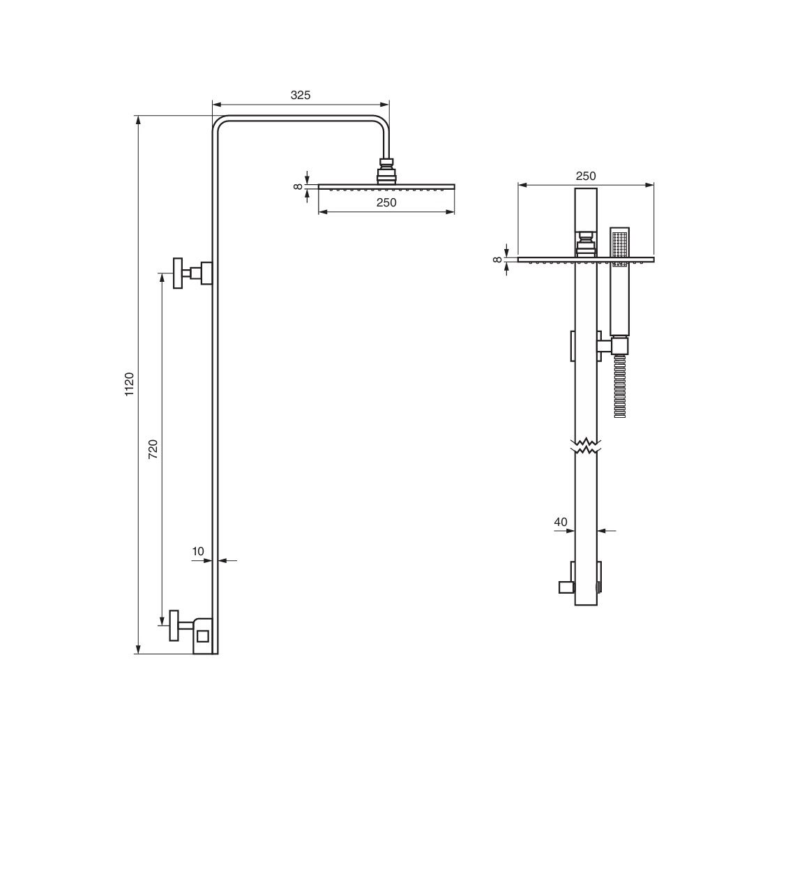 Купить emmevi, душевая колонна c02772 с внутристенным подключением, цвет хром