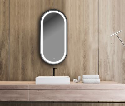 Купить xpertials klara capsula, зеркало 50х80 см, 2 датчика: led подсветка с регулировкой яркости и антизапотевание, профиль черный матовый оптом