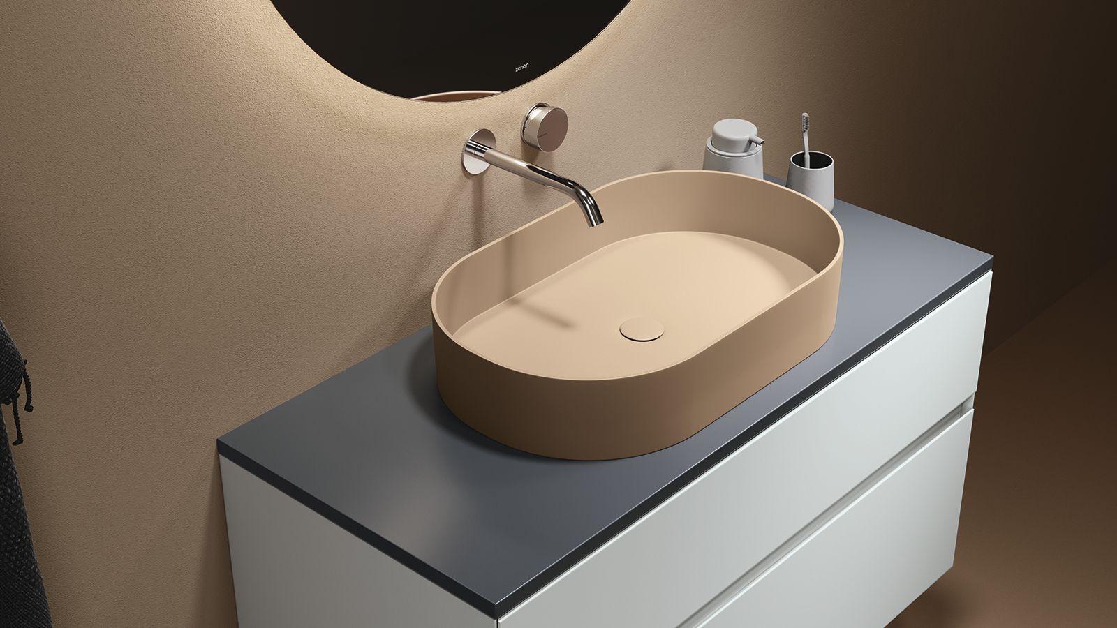 Купить zenon esla, накладная раковина закругленной формы, 58,5х36,3х11,2 см, цвет белый матовый оптом Купить zenon esla, накладная раковина закругленной формы, 58,5х36,3х11,2 см, цвет белый матовый оптом