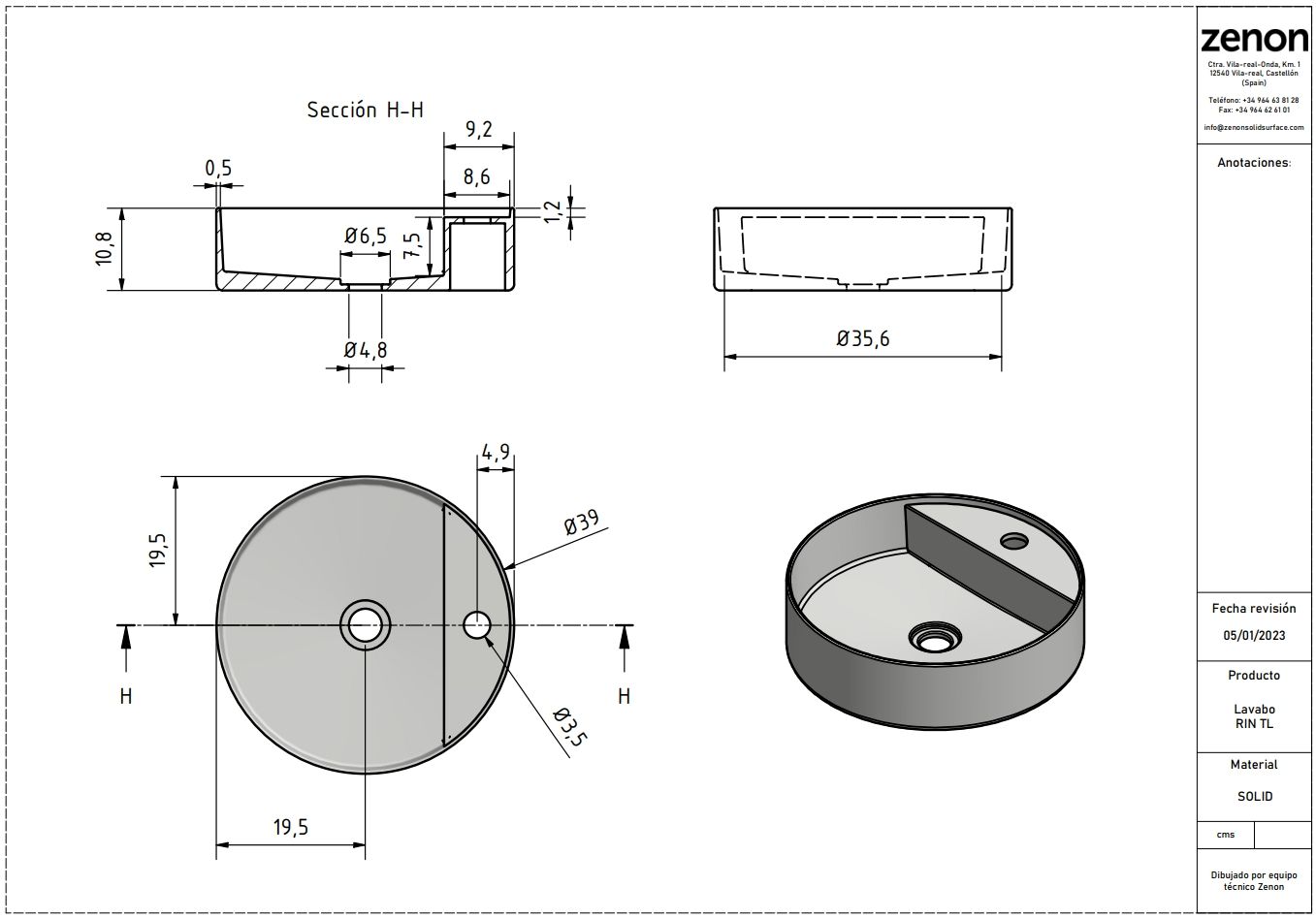 Купить zenon rin, накладная раковина круглой формы с отверстием под смеситель, 39х39х10,8 см, цвет белый матовый оптом Купить zenon rin, накладная раковина круглой формы с отверстием под смеситель, 39х39х10,8 см, цвет белый матовый оптом