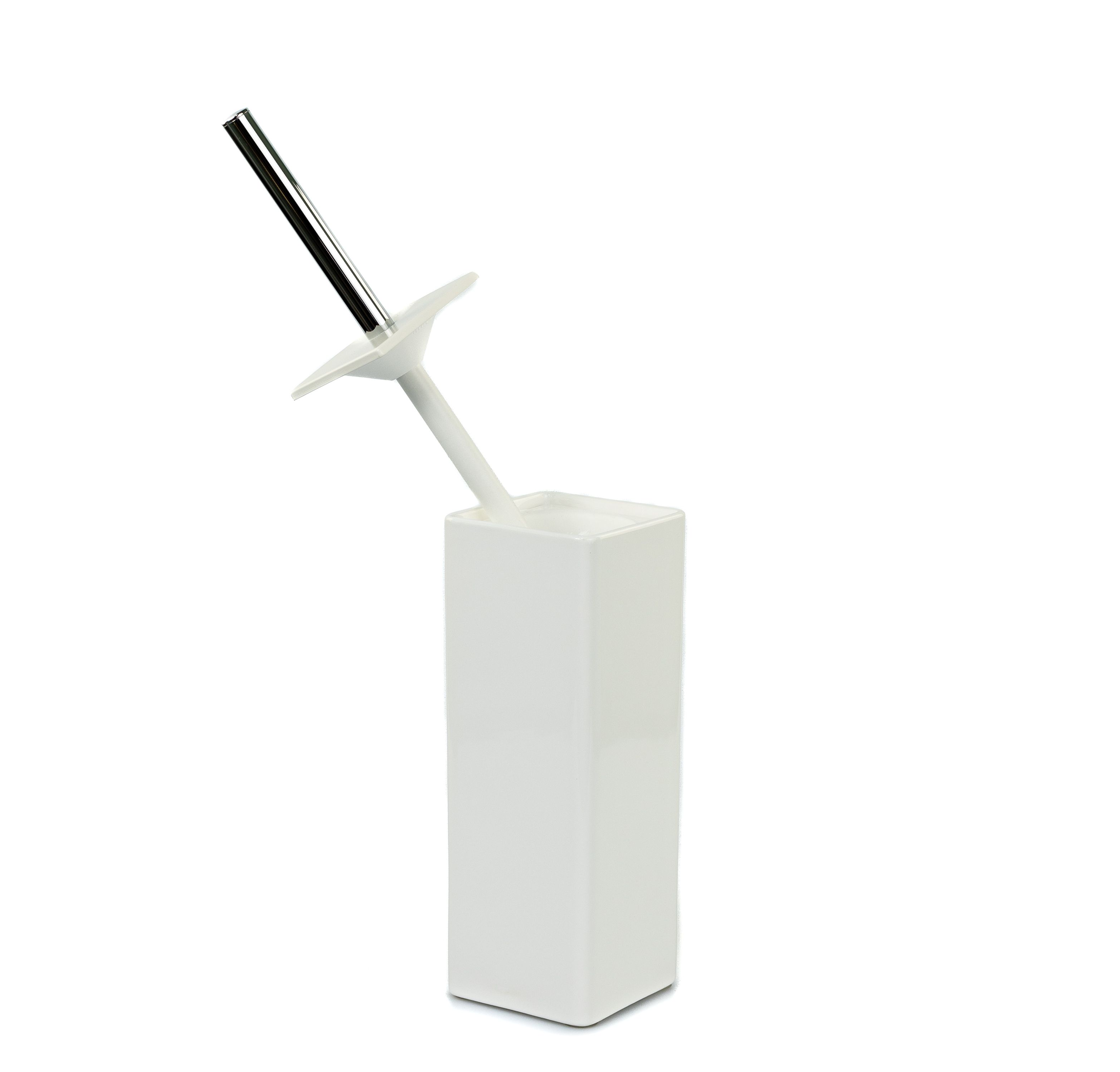 Купить stil haus living, напольный керамический ёрш, цвет хром - белый матовый - белая керамика оптом