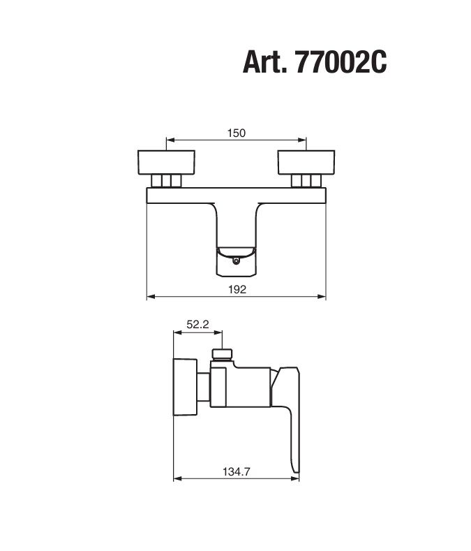 Купить смесители Emmevi Nefer, однорычажный смеситель для душа, с подключением для колонны, цвет хром оптом