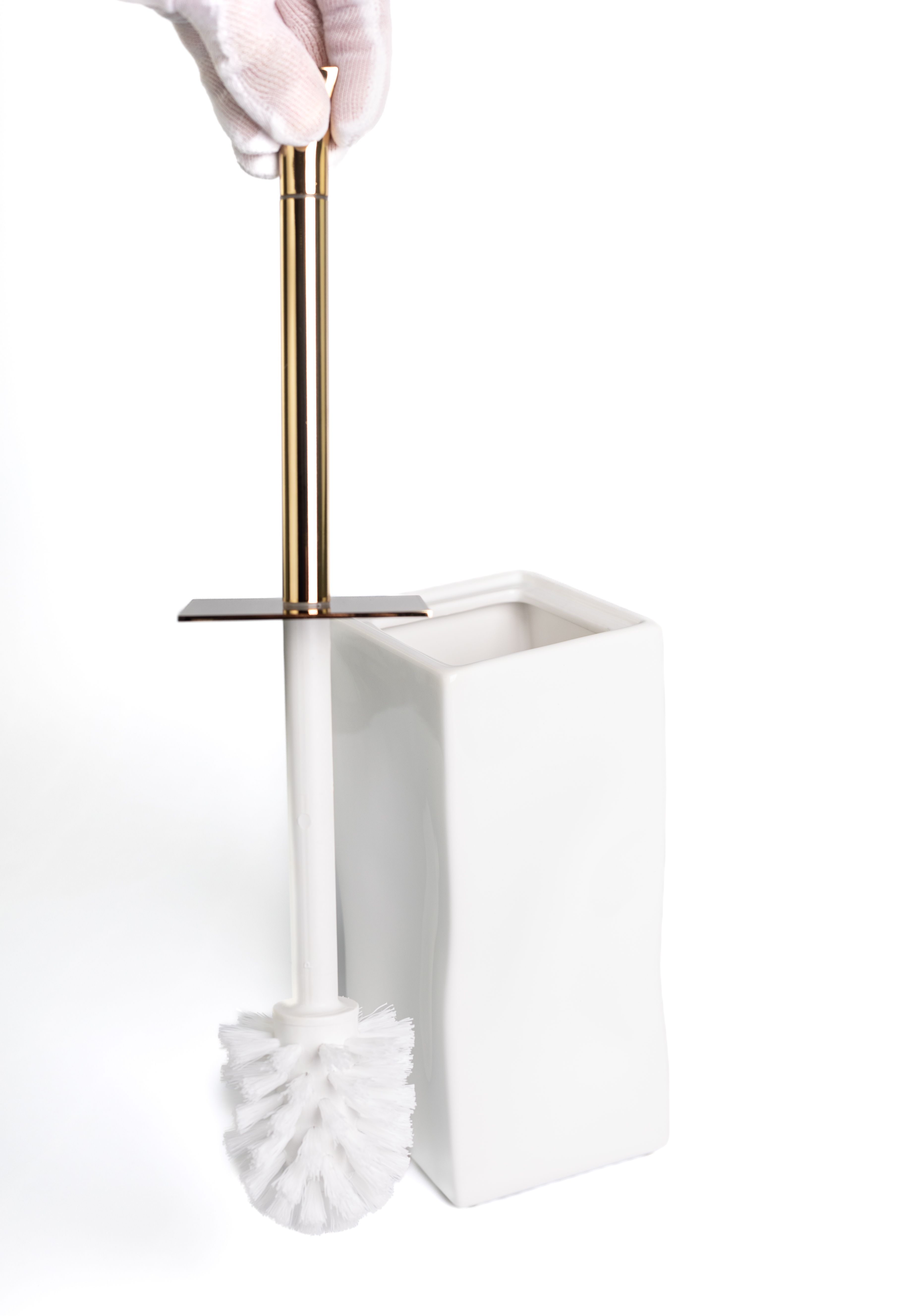 Купить stil haus prisma, напольный керамический ёрш, цвет золото - белая керамика оптом Купить stil haus prisma, напольный керамический ёрш, цвет золото - белая керамика оптом