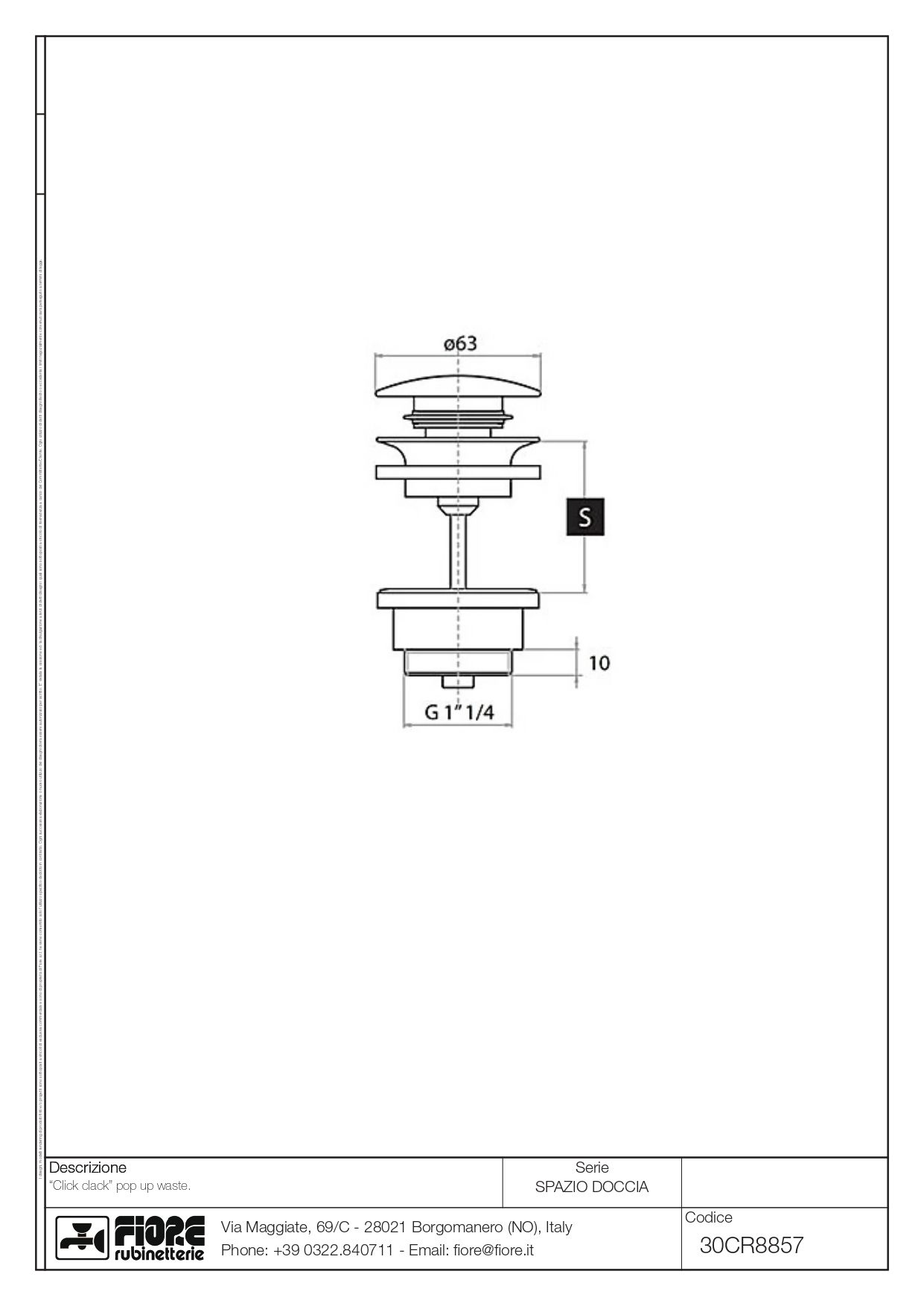 Купить fiore shower, донный клапан "сlick-clack", цвет бронза оптом