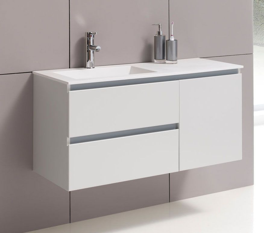 Купить ibx yasmin 120 см левый: тумба (3 ящика) и белая керамическая раковина, цвет мебели нило оптом