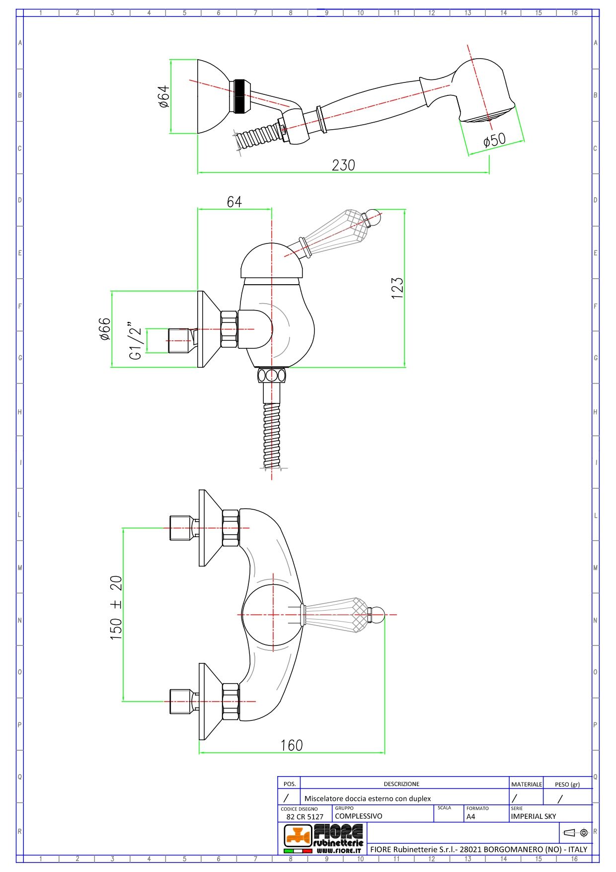 Купить смесители fiore imperiale sky, однорычажный смеситель для душа, с набором для душа, цвет бронза - swarovski оптом