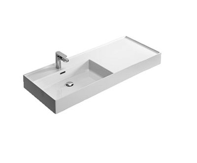 Купить hidra kiub, накладная/подвесная прямоугольная раковина 121x46x12h см, чаша слева, цвет черный матовый оптом Купить hidra kiub, накладная/подвесная прямоугольная раковина 121x46x12h см, чаша слева, цвет черный матовый оптом