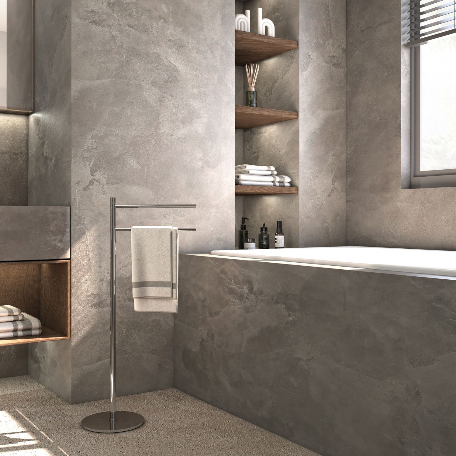 Купить gedy mida, стойка: 2 полотенцедержателя, цвет хром оптом