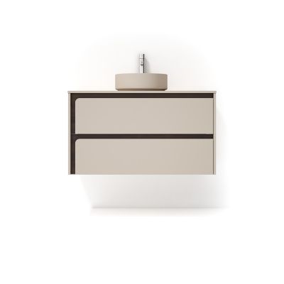 Купить visobath indico, комплект: тумба 100см + столешница + раковина, цвет бежевый матовый лак (cotton-valenti) оптом