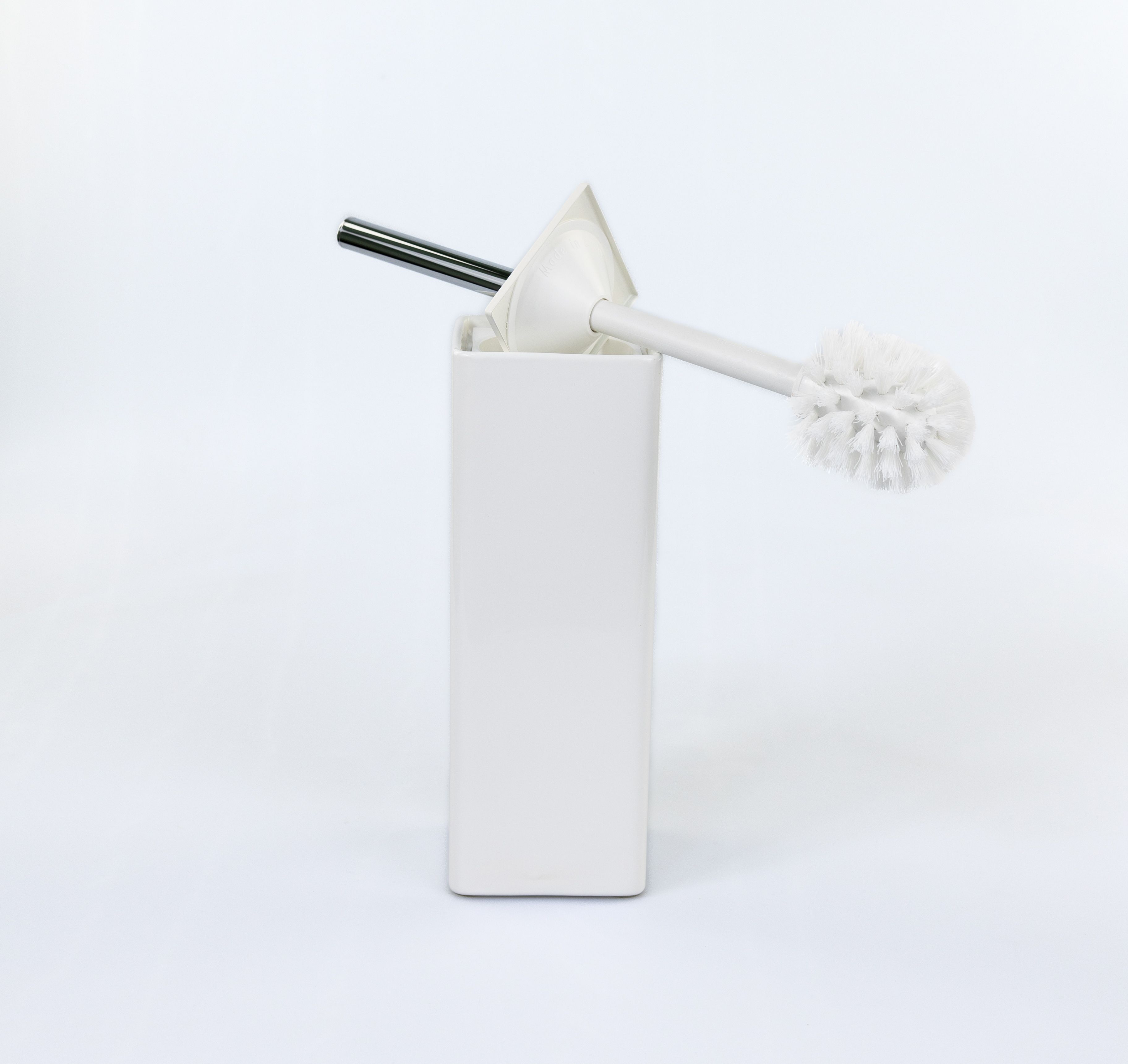 Купить stil haus living, напольный керамический ёрш, цвет хром - белый матовый - белая керамика оптом