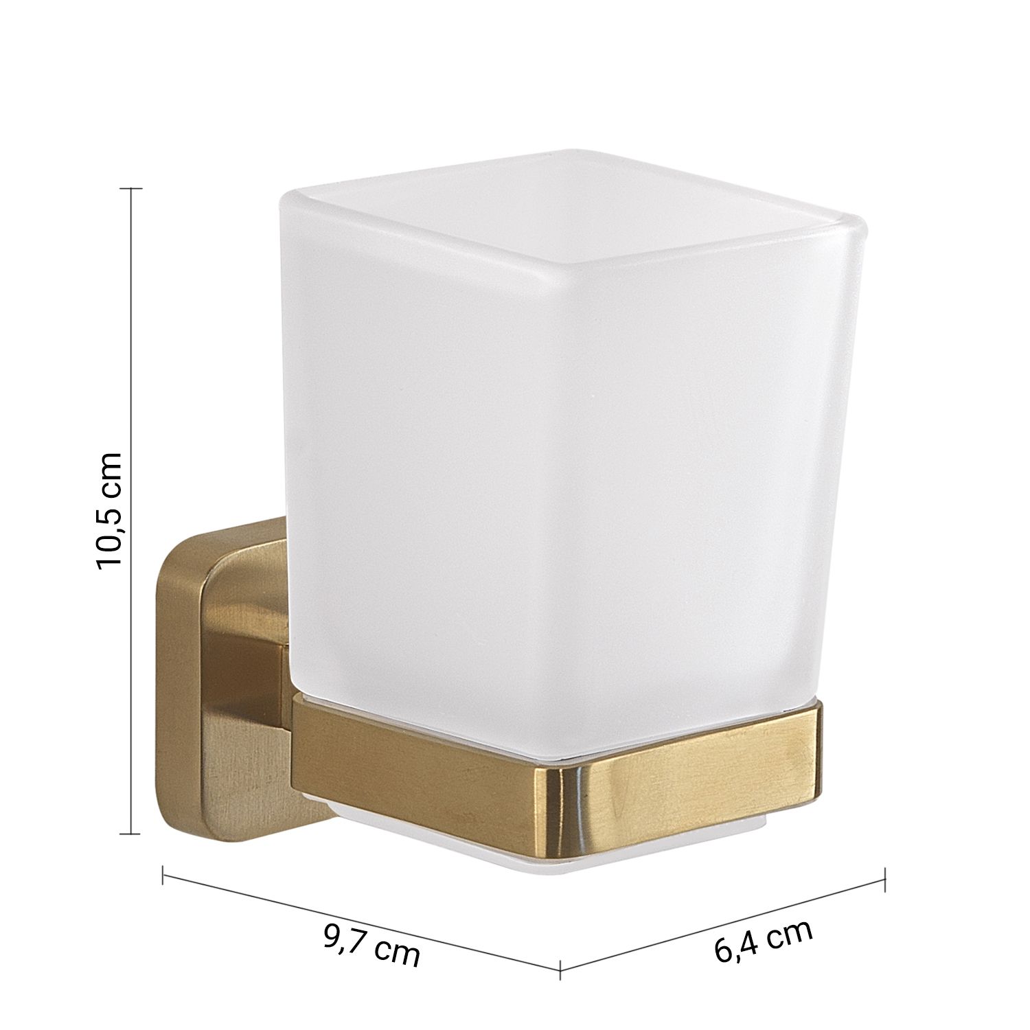 Купить gedy tonga, настенный стеклянный стакан, цвет матовое золото оптом