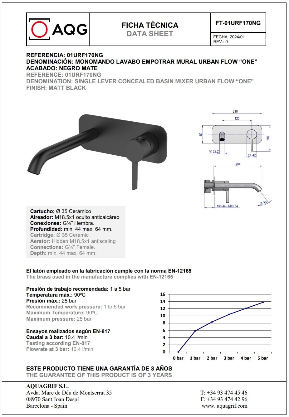 Купить aqg urban flow one, встраиваемый в стену однорычажный смеситель для раковины, цвет черный матовый оптом Купить aqg urban flow one, встраиваемый в стену однорычажный смеситель для раковины, цвет черный матовый оптом