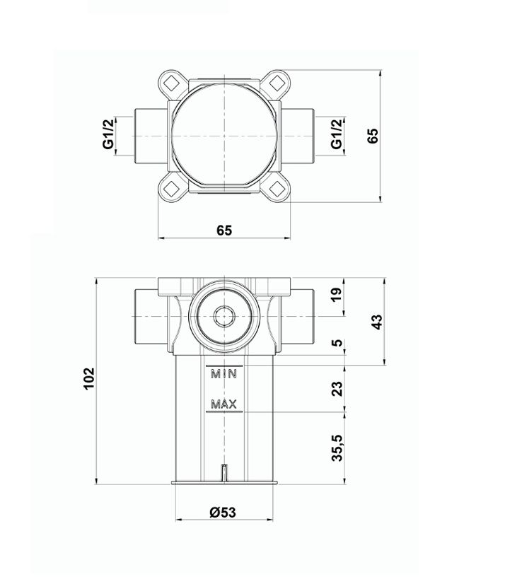Купить oioli, внутренняя часть с боксом встраиваемого в стену гигиенического душа со смесителем на холодную/горячую воду оптом