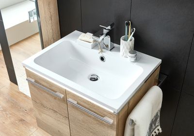 11408_18 MARLIN BAD 3250_60cm_Eiche Struktur Nachbildung_Weiss Seidenglanz