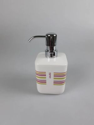 Esprit, дозатор для жидкого мыла с хромированной помпой, цвет белый глянцевый с полосками