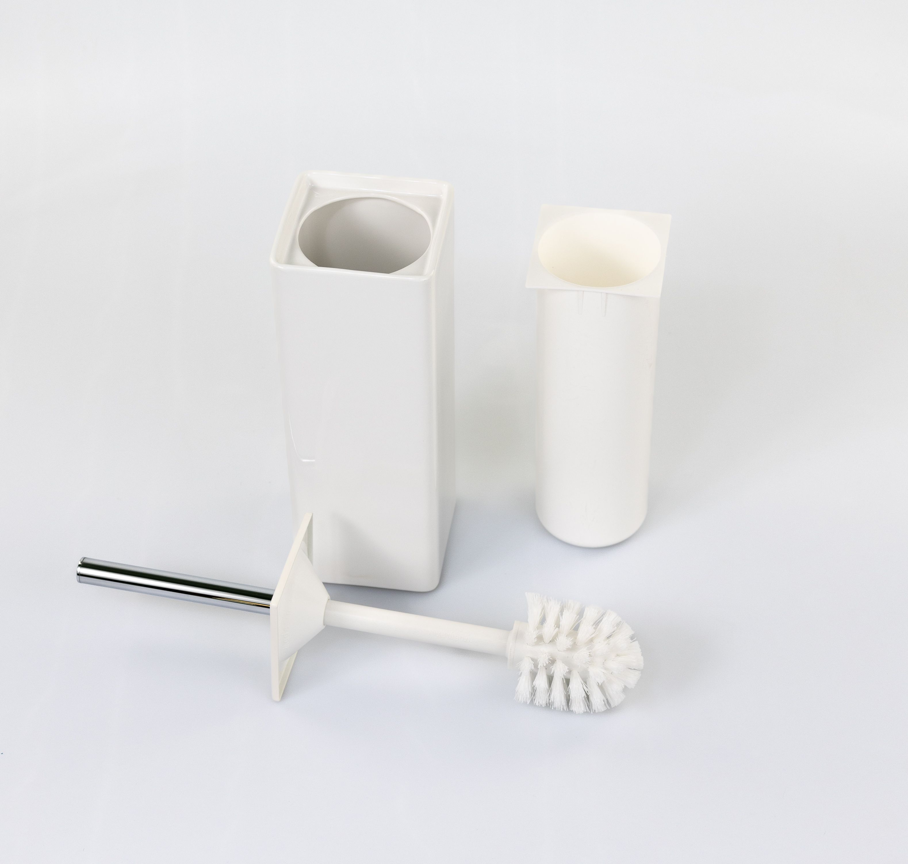 Купить stil haus living, напольный керамический ёрш, цвет хром - белый матовый - белая керамика оптом