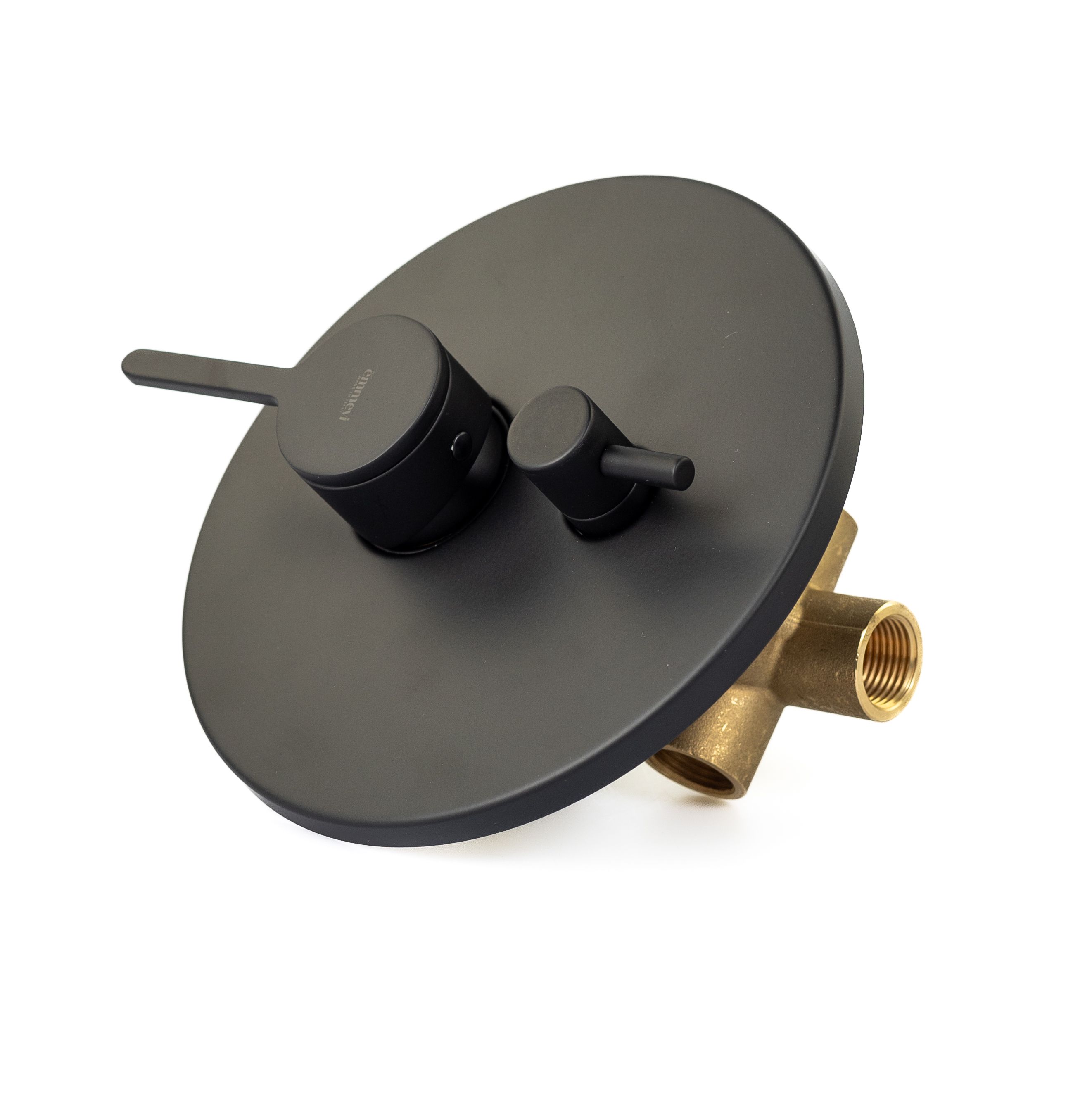 Купить смесители Emmevi Filobrass, однорычажный встраиваемый смеситель для душа с рычажным дивертером, на 3 выхода, цвет черный матовый оптом Купить смесители Emmevi Filobrass, однорычажный встраиваемый смеситель для душа с рычажным дивертером, на 3 выхода, цвет черный матовый оптом