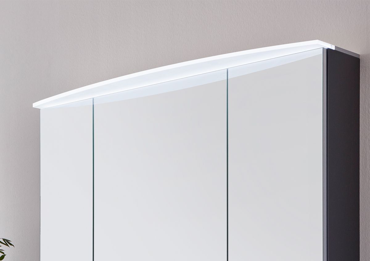 Купить marlin 3040city 120 см: зерк шкаф с led подсветкой, тумба (2 ящика) и белая керам раковина, цвет мебели графит оптом
