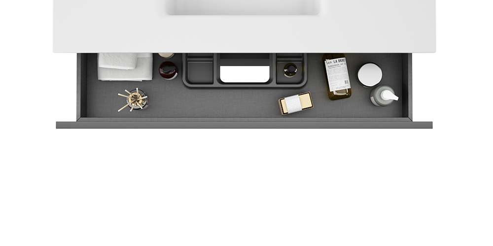 Купить visobath aqua, тумба 100 см, 2 ящика c хромированными ручками, цвет пепельный матовый лак (ceniza) оптом