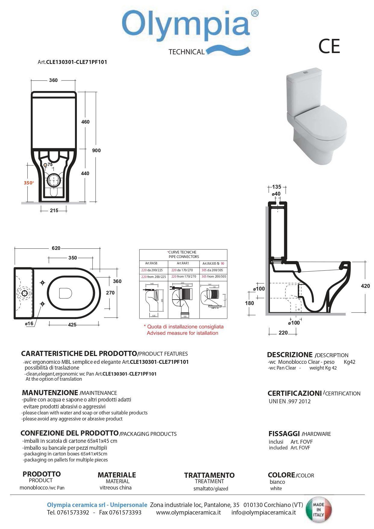 Купить olympia clear, комплект унитаз cle1303+ бачок с мех. смыва cle71pf1+ сиденье микролифт c5cn, цвет белый глянцевый оптом