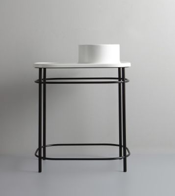 Купить для ванной комнаты white ceramic upper, комплект консоль w11080m + раковина без отв. под смеситель w3007, цвет черный матовый оптом