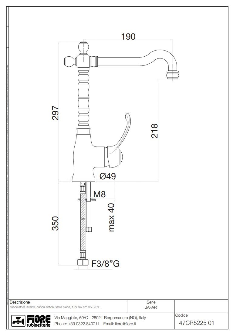 Купить смесители fiore jafar, однорычажный смеситель для раковины (излив 19 см), без донного клапана, цвет бронза оптом